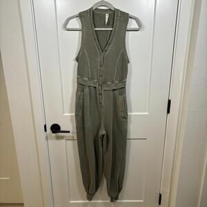 Anthropologie X Daily Practice Olive Green Jumpsuit Size XXS Comfy Casual